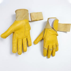 Manchette longue couleur jaune en cuir de vachette véritable gants de frappe de baseball taille adulte et jeunesse gants de frappe de baseball et de softball - Product Image 6