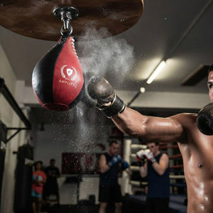 Ballon de vitesse de boxe en cuir avec hauteur réglable pour l'entraînement, la pratique du punching et la remise en forme en salle de sport - Conception durable - Product Image 6
