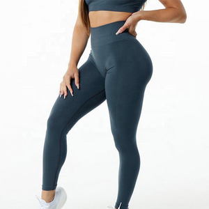 Leggings de Yoga de Cintura Alta sin Costuras, Color Sólido, Pantalones Deportivos para Mujer, Spandex, Nailon, Cintura Elástica - Product Image 2