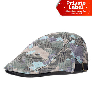 Gorra Plana de Tweed de Lana Personalizada con Etiqueta Privada, Estilo Retro Cabbie Ivy League, Venta al por Mayor, Gorra Plana Clásica de Tweed con Logotipo Personalizado, Estilo Peaky - Product Image 1