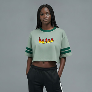 Wholesale Oversized Fit Fashionable Athletic Soft Crop <b>Top</b> T-Shirt for Women's O-Neck Plain Blank 100% Cotton baggy ladies tee - Product Image 4