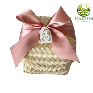 Cesta de Regalo de Bambú Tejida a Mano de Primera Calidad, Caja Natural con Tapa para Eventos Corporativos, Regalos de Campañas, Apreciación a los Empleados - Product Image 1