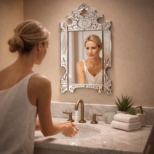 Espejo de Pared Veneciano Vintage Grande |   Espejo Decorativo Antiguo de Lujo | Espejo Decorativo Estilo Barroco para Sala de Estar o Dormitorio - Product Image 2