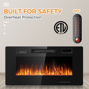 Chimenea Eléctrica Ultrafina de 36 Pulgadas para Montar en la Pared, Comodidad Moderna para el Hogar - Product Image 3