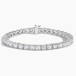 สร้อยข้อมือเพชรทรงปรินเซสคัทเพาะเลี้ยงในห้องปฏิบัติการ ทองคำขาว 14K - Product Image 1