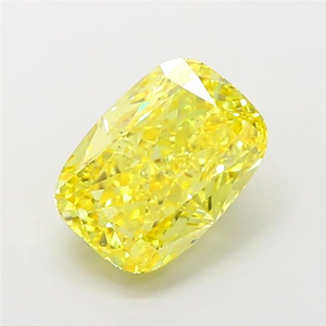 Diamante cultivado en laboratorio, piedra preciosa de brillo radiante, elegante, lujosa, joyería fina certificada CVD, pieza suelta, corte cojín, amarillo vibrante - Product Image 4