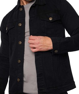 Men's Stylish Regular Winter <b>Denim</b> <b>Jacket</b> Custom Logo Printed High Quality 100% Cotton Custom Wash Front Logo Position - Product Image 4