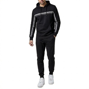 Custom Logo Unisex Color Block Hooded Tracksuit 100% Cotton Soft Breathable Eco Friendly 2 in 1 Design - Product Image 6
