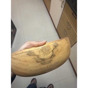 Bol rond en teck artisanal de style scandinave, vente en gros à Moradabad - Product Image 4