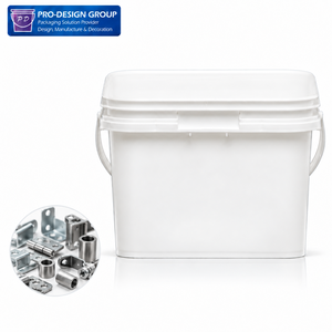 Seau en plastique carré de 8 L avec couvercle et poignée pour pièces de quincaillerie, accessoires métalliques, emballage industriel, conteneur de stockage - Product Image 1