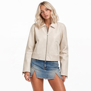Chaqueta Bomber de Cuero Personalizada con Cremallera, Unisex, Peso Medio, Cuello Vuelto, Ribete Acanalado, Resistente al Viento e Impermeable - Product Image 1