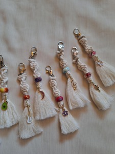 Stylish Macrame Key Chain Handmade Boho Style Decorative <b>Keyring</b> for Bags Purse Car Hanging Gift Accessory Home Decor Item - Product Image 3