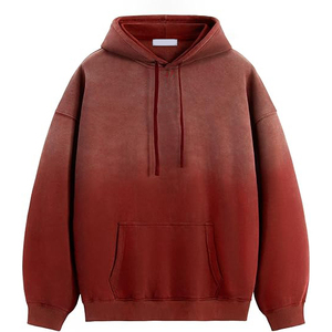 Sudadera con Capucha de Color Granate Oscuro con Efecto Ácido, Estilo Vintage, para Hombre, Sudadera con Capucha Color Borgoña, Prendas Esenciales de Streetwear Personalizadas - Product Image 1