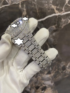 Montre automatique pour homme de luxe vintage, analogique, avec diamants Moissanite VVS, mouvement suisse, boîtier en acier inoxydable, verre en cristal, best-seller - Product Image 2