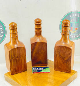 Botella de Agua Antigua de Madera, Madera Pura, a Prueba de Fugas, Hecha a Mano, Beneficios Ayurvédicos para la Salud, Ecológica, Sostenible, 500 ml - Product Image 5