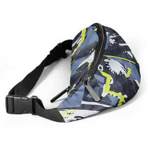 Unisex Abstract Pattern Waist Bag With Zipper Closure For Daily Use - Product Image 4