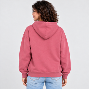 Sudadera con capucha Premium Dusty Rose para mujer, informal, de forro polar, con estampado gráfico personalizado, cálida, para venta al por mayor - Product Image 2