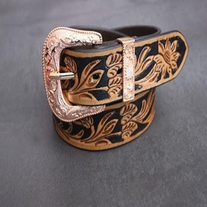 Ceinture en cuir de cowboy et cowgirl de style western haut de gamme, sculptée à la main, longueur personnalisée, ceinture unisexe tendance, vente en gros - Product Image 6