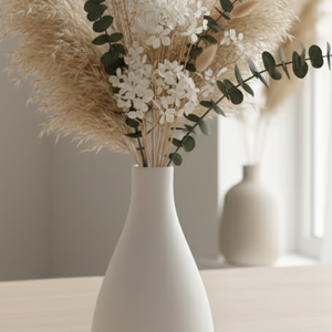 Vase à fleurs en métal blanc mat, minimaliste et luxueux, élégant, fait main, décoration moderne pour la maison, centre de table, unité unique uniquement - Product Image 5