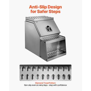 Aluminio de alta resistencia 18 \ "X 27,5 \" X 25,4 \ "Semi-Truck Caja de herramientas de montaje lateral Impermeable Almacenamiento lateral Sillín Paso T-Mango Llaves de bloqueo - Product Image 6