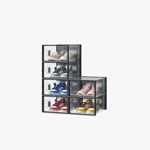 Gabinete de almacenamiento de zapatos apilable, puerta delantera transparente, caja organizadora de zapatillas de plástico, armario de entrada a prueba de polvo, dormitorio para hombres y mujeres - Product Image 3