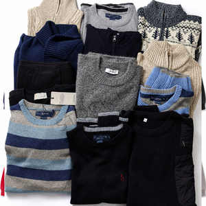 Pull à col en V pour homme, couleur unie, tricoté, manches longues, vêtements d'hiver, 100% acrylique, coupe classique, fabriqué au Bangladesh, lot en stock - Product Image 1