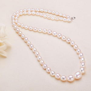 Collar de Perlas de Agua Dulce de Alta Gama del Lago Zhuji Shanxia, Joyería de Perlas con Forma de Patata Pequeña, Venta al por Mayor - Product Image 2