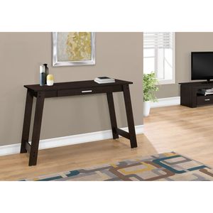Contemporary Modern Home Office <b>Computer</b> Desk with <b>Storage</b> Drawers Brown Laminate <b>for</b> Laptop Work - Product Image 3