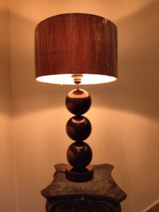 Contemporary Glass Table Lamp Brown Fabric Drum Shade E27 LED Bulb Base 3000K Warm White Light Bedroom <b>Decorative</b> <b>Lighting</b> - Product Image 5