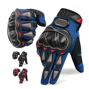 Guantes de Motociclismo de Dedo Completo, Color Azul y Negro, Material PU Antideslizante, para Uso en Exteriores, Universales para Hombre, para Todas las Temporadas - Product Image 1