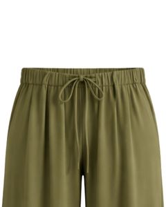 Olive Green Wide Leg Pants Women High Waist Drawstring Loose Fit Casual Straight Trousers Soft Comfortable Lounge Wear Fashion - Product Image 5