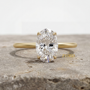 Anillo de Compromiso de Lujo con Diamante Ovalado de 1.20 Quilates, Corte EF VS1, en Plata de 18K con Diamantes Redondos Decorativos para Boda y Fiesta - Product Image 2