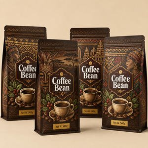 Sacchetti per Caffè Personalizzati con Valvola, Riutilizzabili, Termosaldati, con Cerniera Laterale e Fondo Piatto - Product Image 2