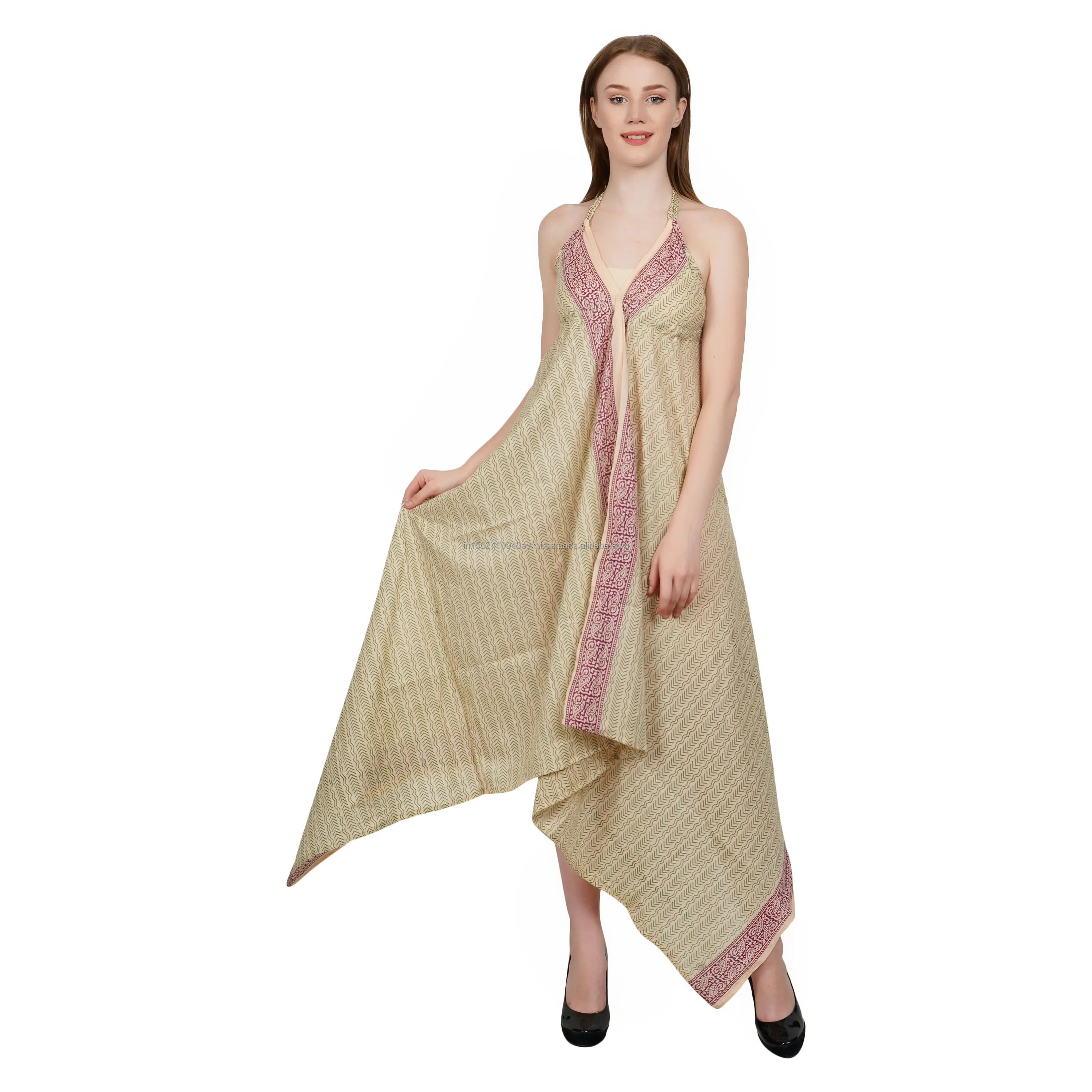 Экспортное качественное длинное платье с принтом из хлопка с цветочным принтом, доступно индийскими экспортерами OEM