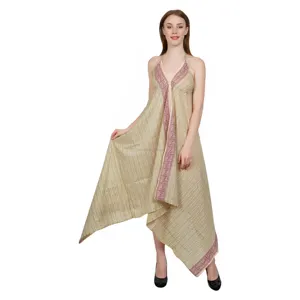 出口优质棉块印花长锋利连衣裙，带印花，可由印度出口商来样定做