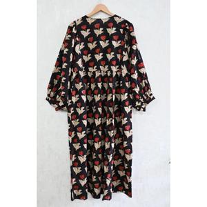 Vestido Maxi de Algodón con Estampado de Bloques para Mujer, Hecho a Mano, Estilo Boho Étnico, Atuendo de Verano - Product Image 5