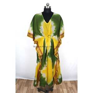 Caftán indio floral vintage de algodón, túnica de playa, regalo de San Valentín para mujer, cubrebikini, vestido suave, maxi vestido, ropa de dormir de verano - Product Image 6