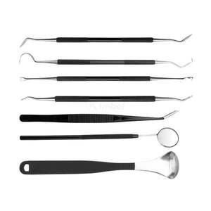 Juego de Diagnóstico Dental de 6 Piezas con Recubrimiento Negro, Kit de Espejo, Sonda y Raspador de Acero Inoxidable para Uso Clínico Profesional, Logotipo Personalizado - Product Image 2