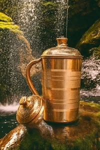 Artesanía en cobre, artículos metálicos hechos a mano en cobre, artículos esenciales para servir en cobre, utensilios de cocina ecológicos de cobre, jarra reutilizable de cobre - Product Image 6