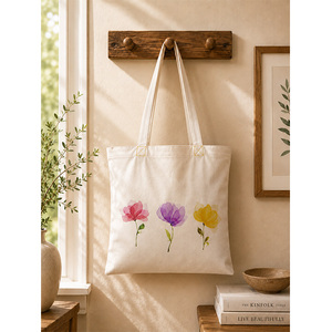 Premium Cotton Canvas <b>Tote</b> Bag with Vintage Scooter Print Reusable Shopping Bag with Long Handles for Everyday Shopping & <b>Travel</b> - Product Image 4