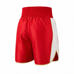 Pantalones Cortos de Boxeo Rojos para Hombre, Diseño Color Block, Secado Rápido, Transpirables, para Artes Marciales, Corte Holgado para Adultos - Product Image 2