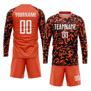 <b>Elite</b> Performance Orange Camo Football Kit Custom Printed Soccer Jersey And Short Set Modern Team Uniform With Breathable Fabric - Product Image 6