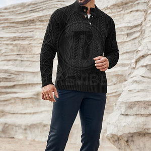 Pull en tricot simple, chaud et respirant avec logo frontal, texture douce, style décontracté, idéal pour l'hiver au quotidien - Product Image 4