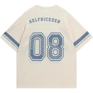 เสื้อฟุตบอลตาข่าย OEM ODM คอวีทรงโอเวอร์ไซส์สไตล์เรโทร พิมพ์ลายดิจิตอลแบบซับลิเมชั่น พร้อมโลโก้ ชื่อ และหมายเลข สั่งผลิตจำนวนมาก - Product Image 5