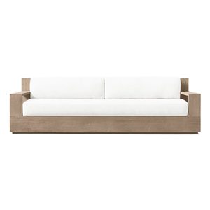 Sofá de Patio de Madera de Teca Sólida de Alta Gama, Sofá Moderno para Exteriores, Resistente a la Intemperie, Cómodo, Muebles para Jardín y Resort - Product Image 1