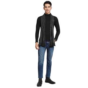 Écharpe longue carrée en cachemire 100% éco-responsable pour homme, accessoire de mode de haute qualité pour l'hiver, jacquard à carreaux, écharpe tricotée pour homme - Product Image 5