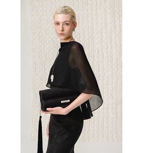 Nueva Tendencia 2026 Blusas y Camisas para Mujer Talla Grande OBSIDIAN FLOW CAPE ODM Camisa Coreana de Seda Premium Elegante para Primavera Verano - Product Image 2