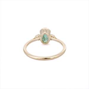 14K Yellow Gold Emerald Moissanite Wedding Ring for Women - Product Image 5