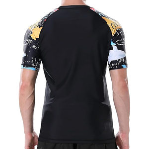 Custom Logo Men Rash Guard <b>Compression</b> T <b>Shirt</b> Short Sleeve Swim <b>Shirt</b> UV Protection OEM Manufacturer Bulk - Product Image 4