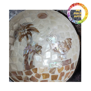 Cuenco artesanal de concha de coco y nácar para centros de bienestar, hoteles boutique y tiendas de regalos - Product Image 1